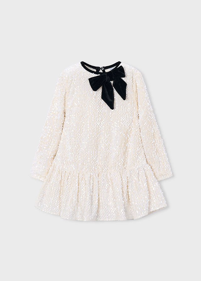 VESTITO LUMINOSO CHAMPAGNE IN CALDO COTONE - Noi da piccoli