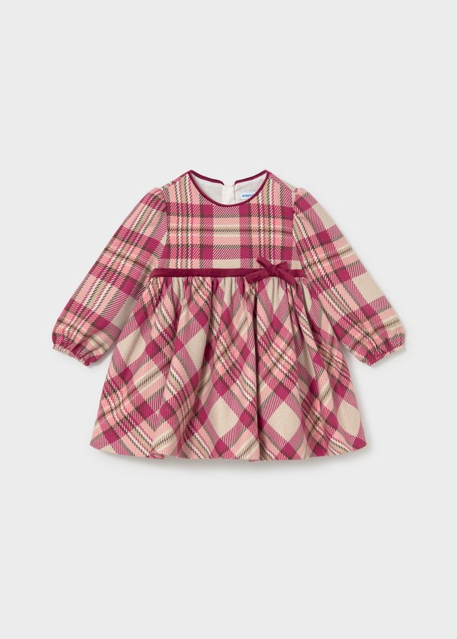 VESTITO TARTAN FUCSIA IN COTONE CALDO - Noi da piccoli
