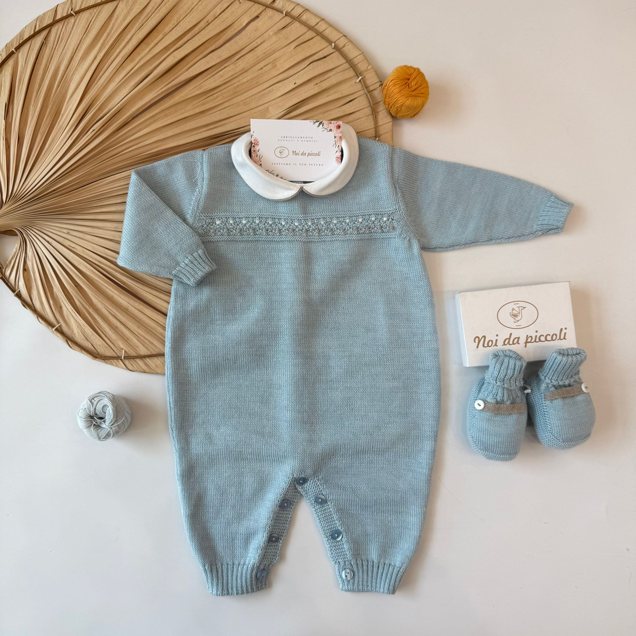 TUTINA CON BABBUCCE 100% PURA LANA MERINO EXTRAFINE POLVERE