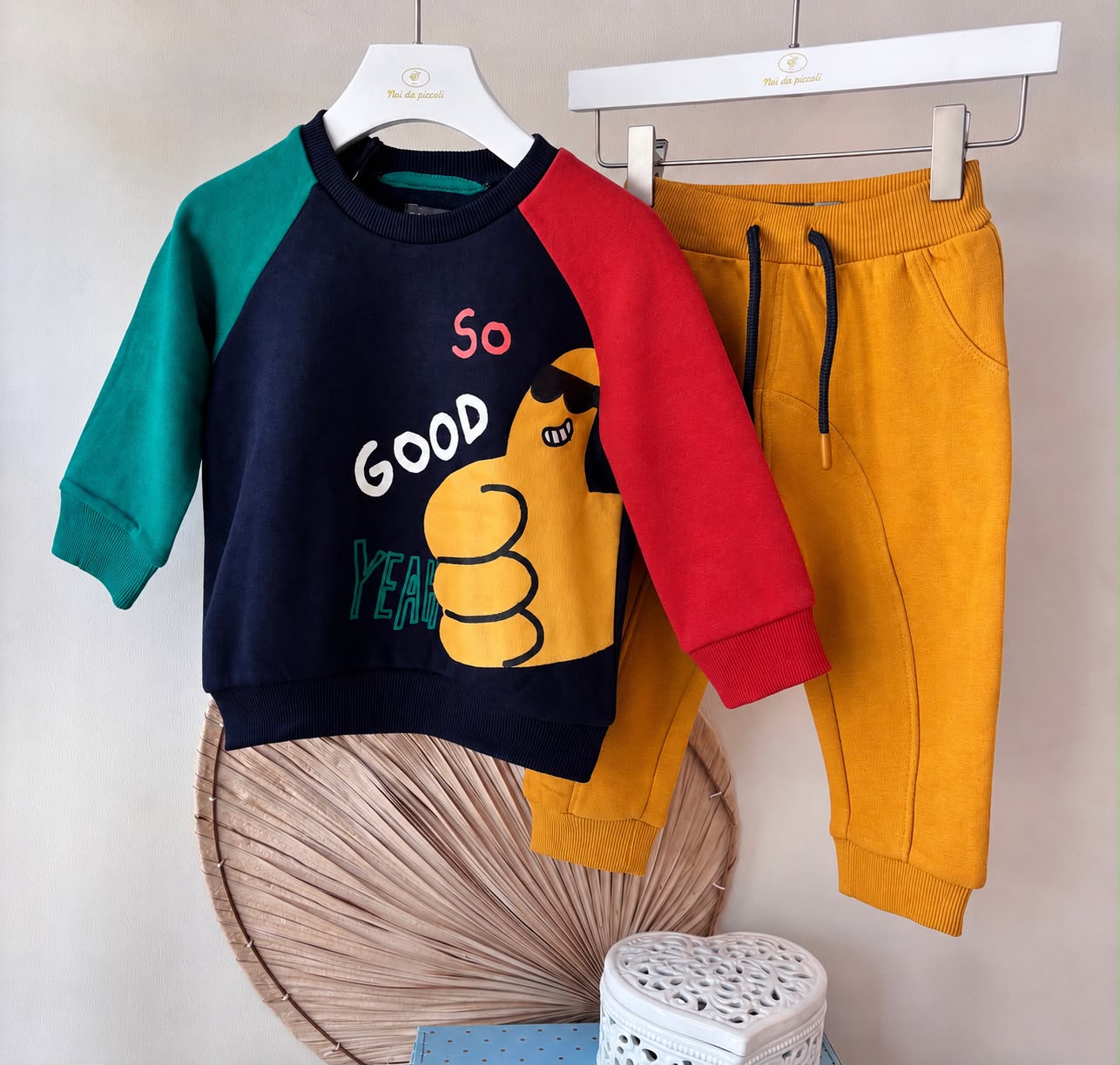 COMPLETO "SO GOOD" IN COTONE CALDO BLU