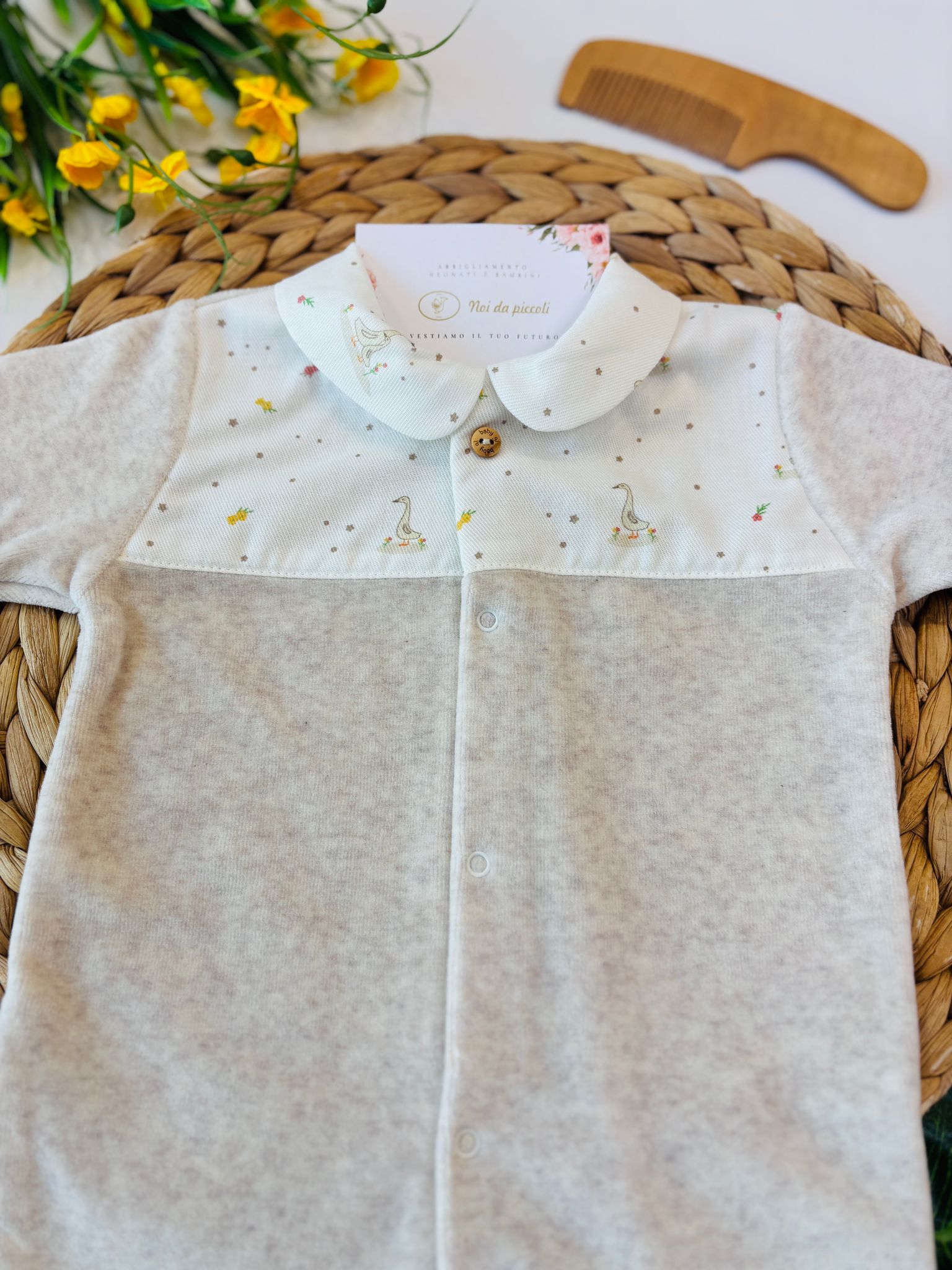 TUTINA IN CINIGLIA BEIGE CON OCHETTE