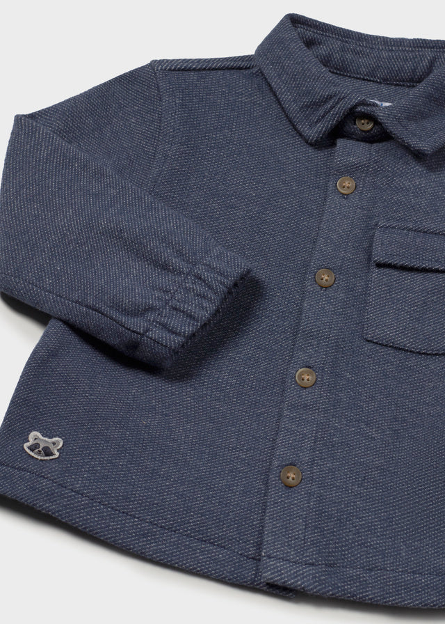 CAMICIA IN COTONE CALDO BLU