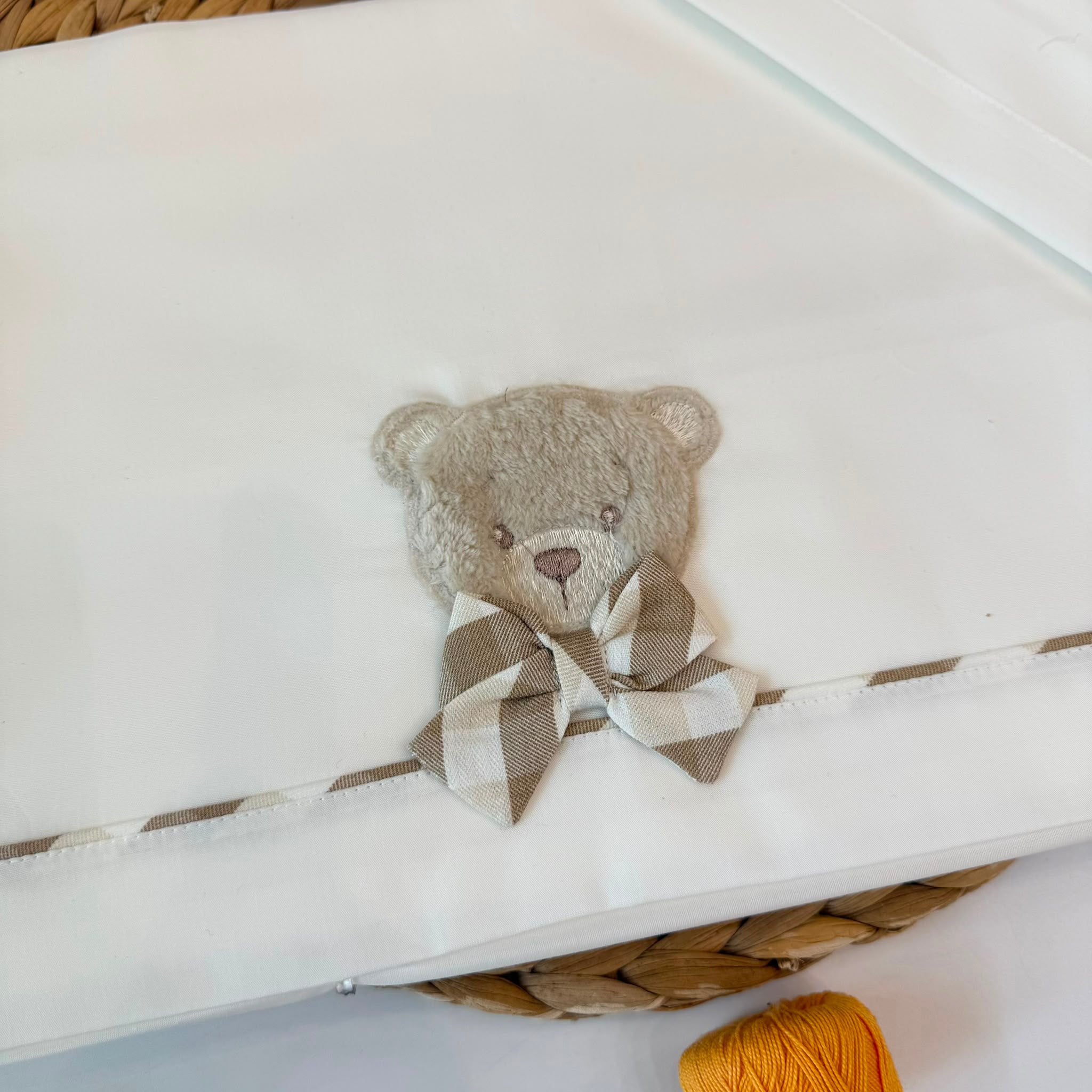 SET LENZUOLA IN COTONE CALDO PANNA CON DOLCE TEDDY