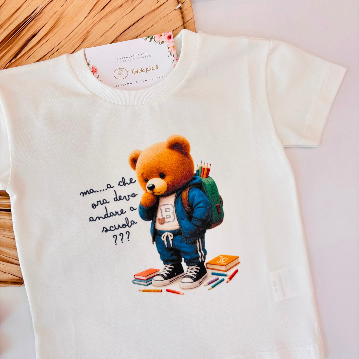 MAGLIA vado a scuola cotone PANNA