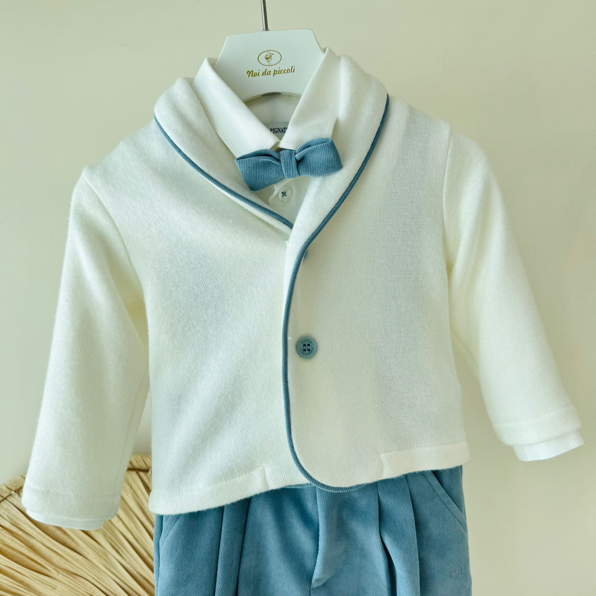 COMPLETO CERIMONIALE IN VELLUTO AZZURRO