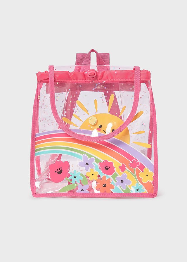 ZAINETTO BIMBA TRASPERENTE CON DISEGNINI COLORATI ROSA - Noi da piccoli