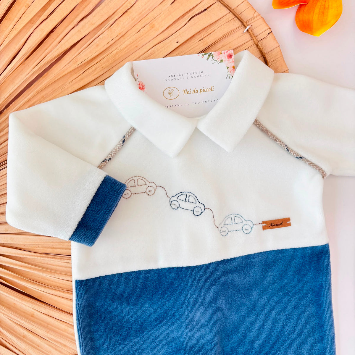 TUTINA ciniglia con macchinina BLU