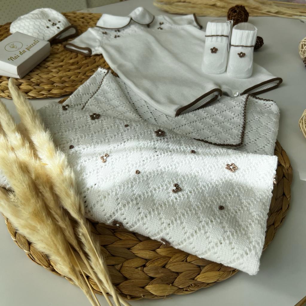 COORDINATO BEIGE CON PAGLIACCETTO IN FILO Noidapiccoli Noi da piccoli - Abbigliamento Neonato