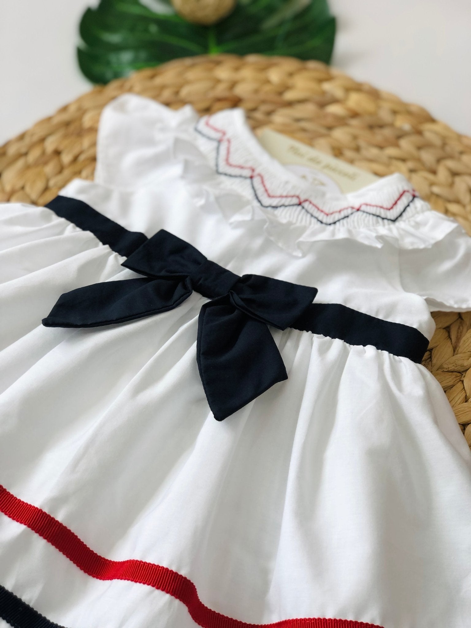 ABITINO BIANCO CON BLU E ROSSO - Noi da piccoli