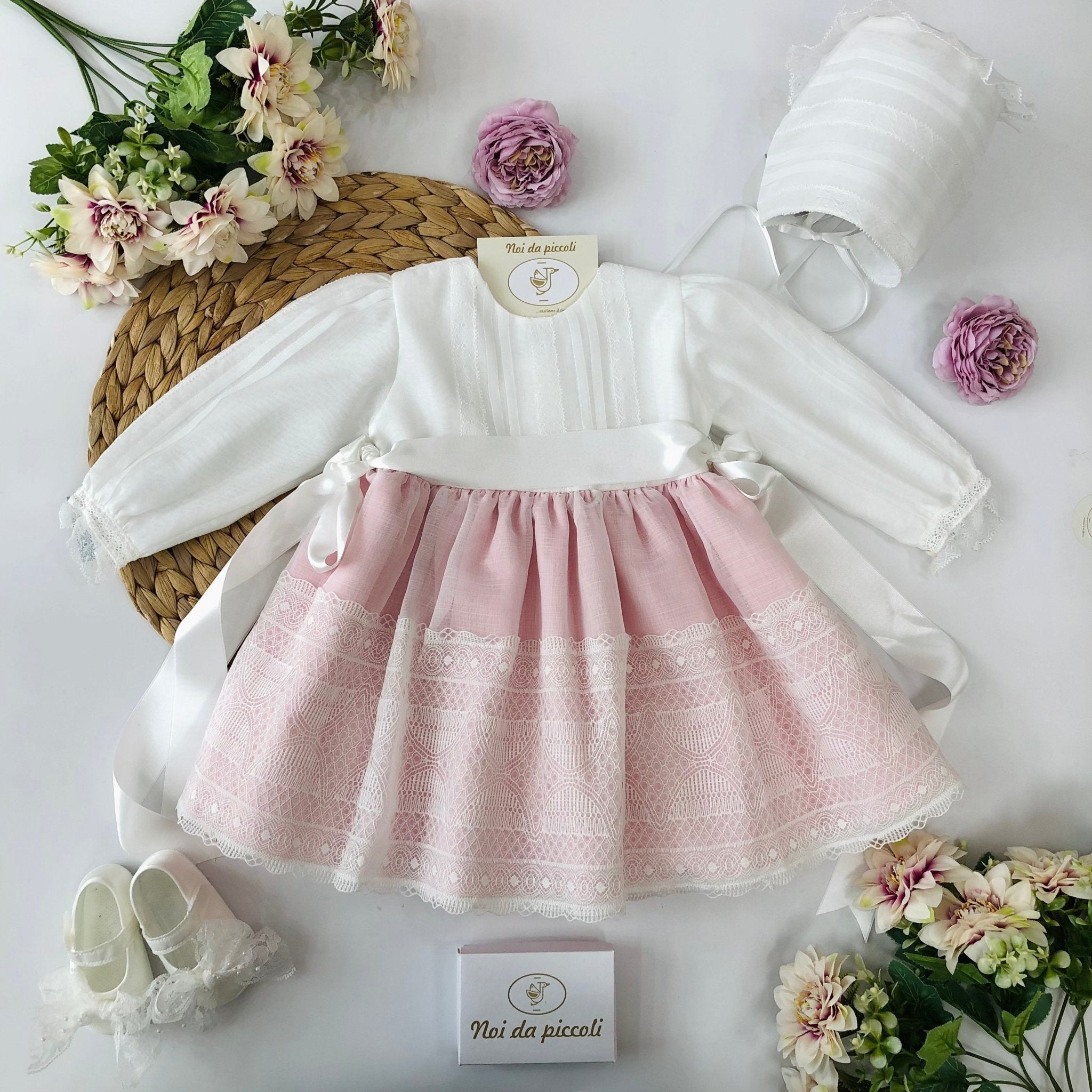 ABITINO CERIMONIALE BIANCO E ROSA ALISYA - Noi da piccoli