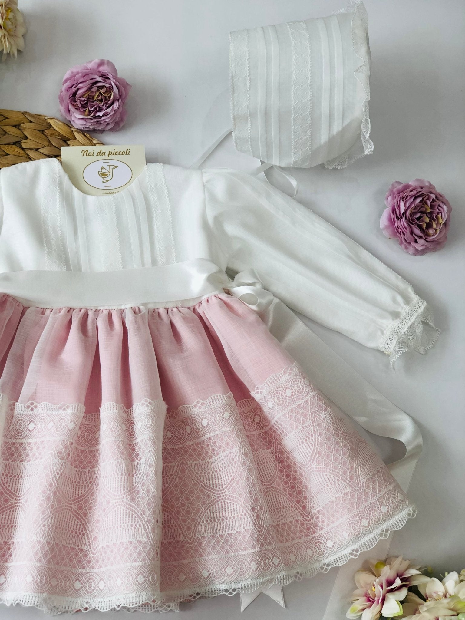 ABITINO CERIMONIALE BIANCO E ROSA ALISYA - Noi da piccoli