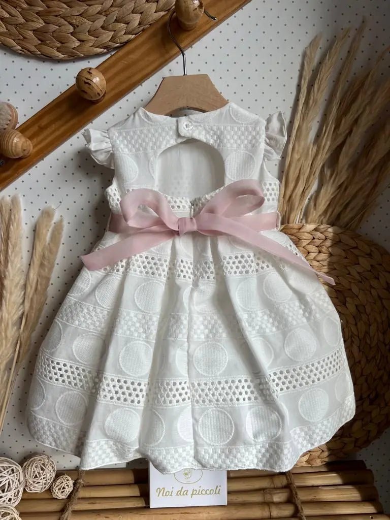 ABITINO CERIMONIALE ROSA E CORDA Noidapiccoli Noi da piccoli - Abbigliamento Neonato