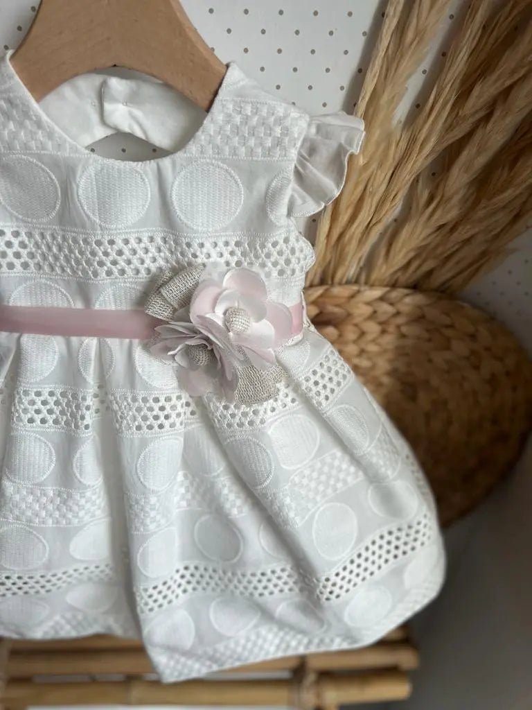 ABITINO CERIMONIALE ROSA E CORDA Noidapiccoli Noi da piccoli - Abbigliamento Neonato