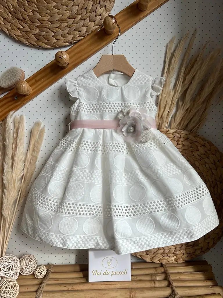 ABITINO CERIMONIALE ROSA E CORDA Noidapiccoli Noi da piccoli - Abbigliamento Neonato