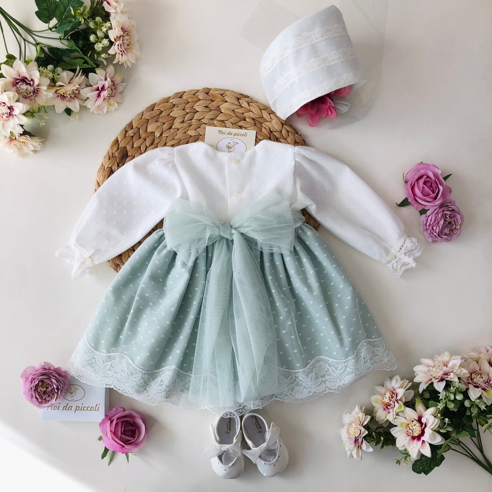 ABITINO CERIMONIALE SALVIA E BIANCO GIADA - Noi da piccoli