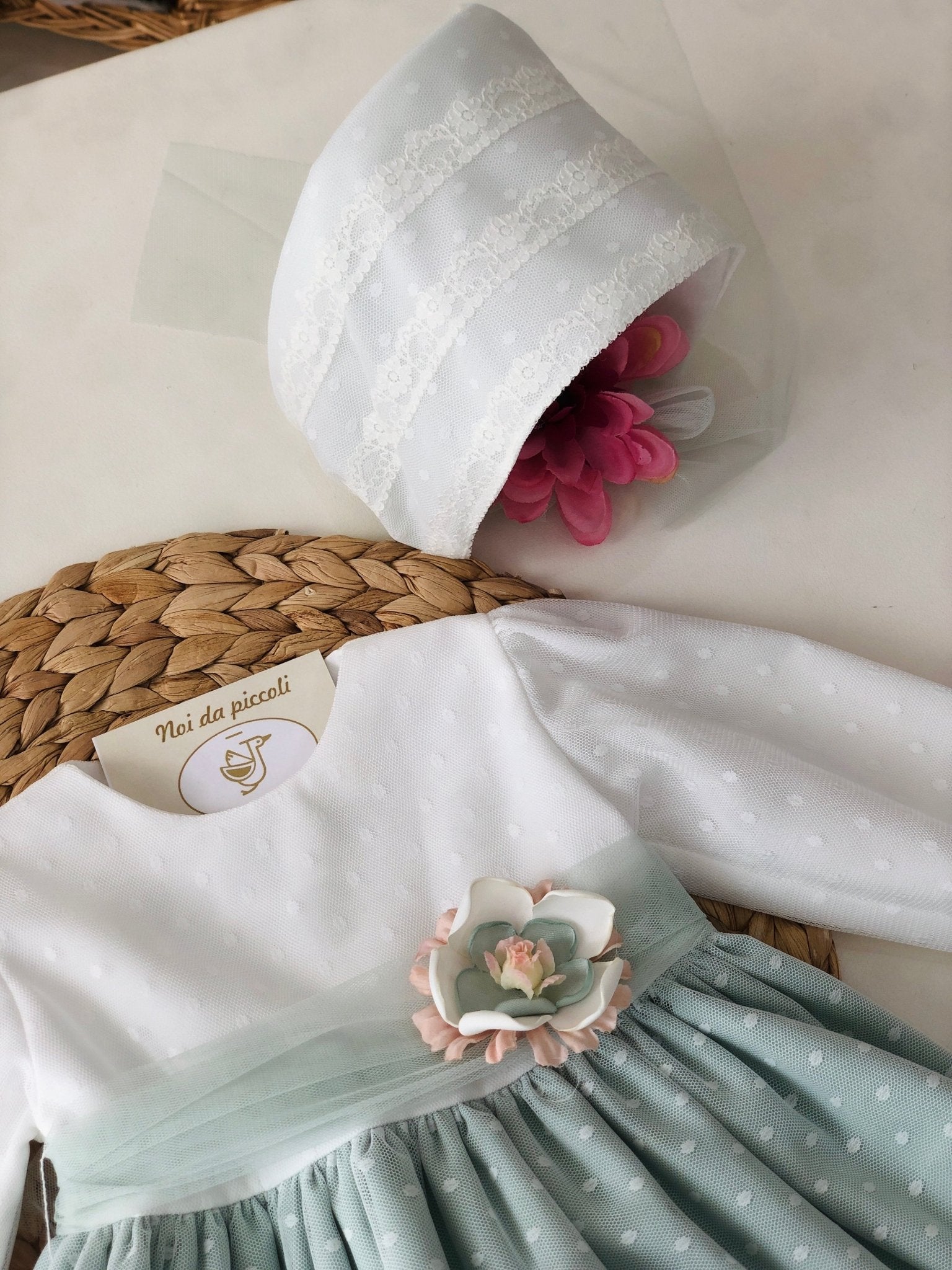 ABITINO CERIMONIALE SALVIA E BIANCO GIADA - Noi da piccoli