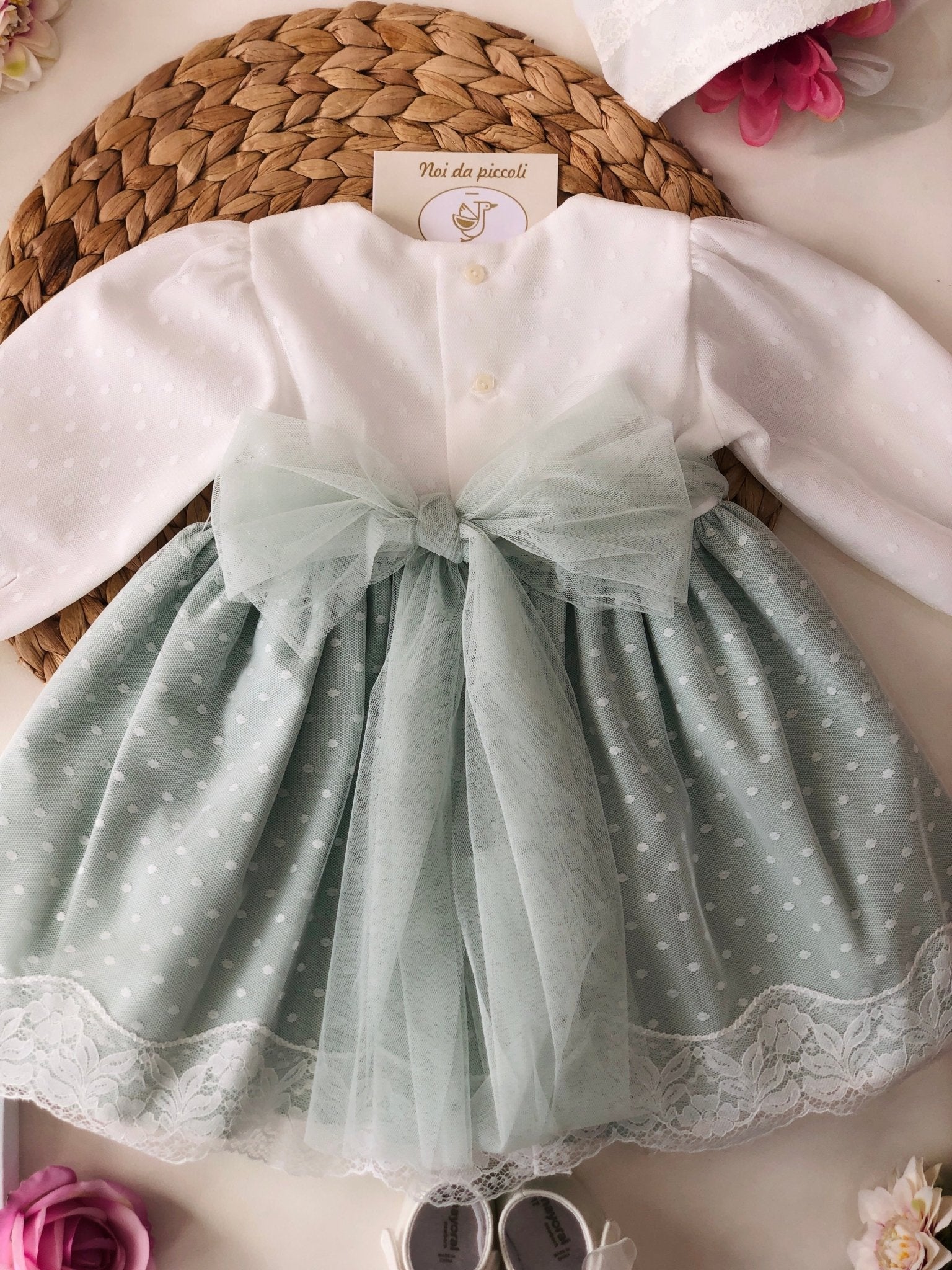 ABITINO CERIMONIALE SALVIA E BIANCO GIADA - Noi da piccoli