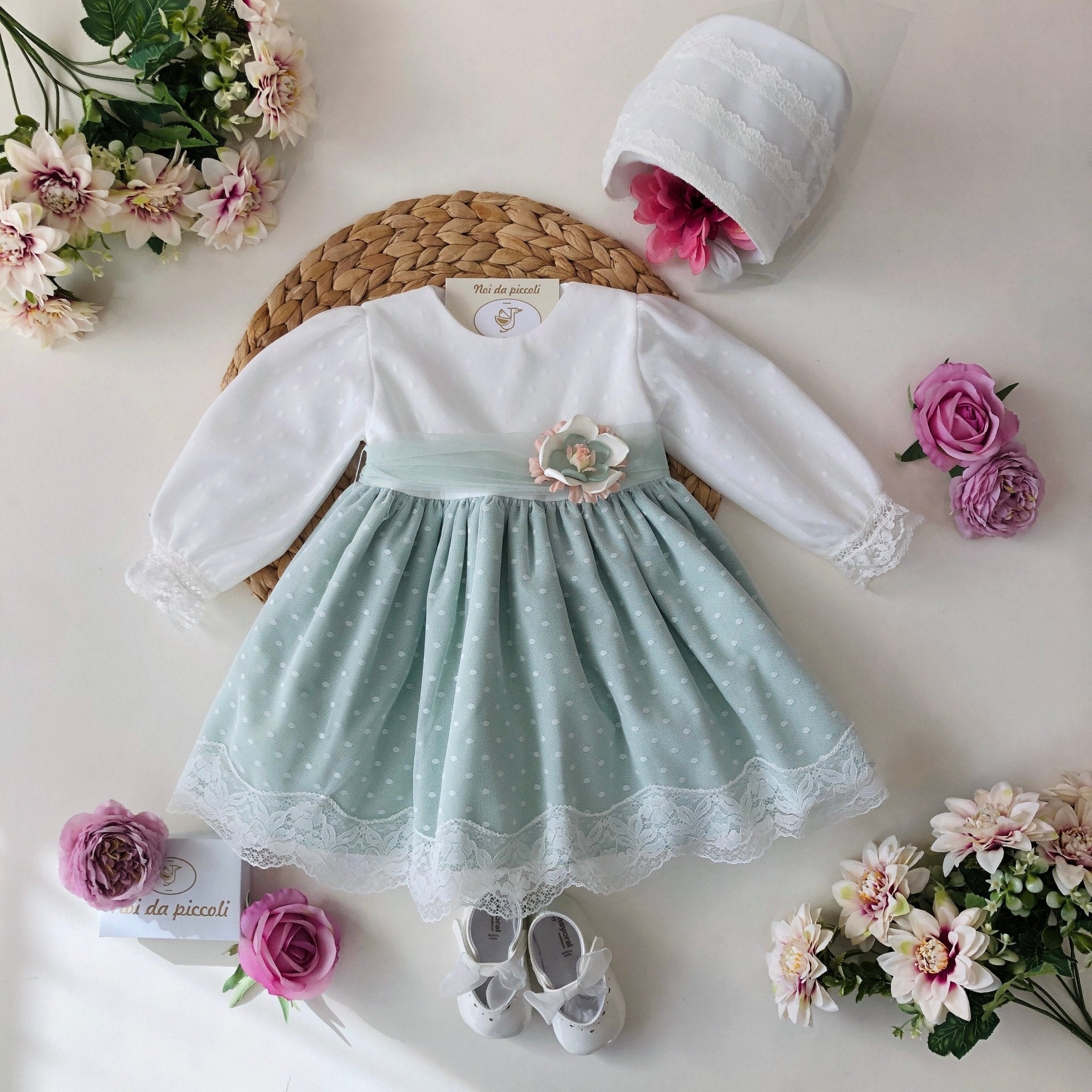 ABITINO CERIMONIALE SALVIA E BIANCO GIADA - Noi da piccoli