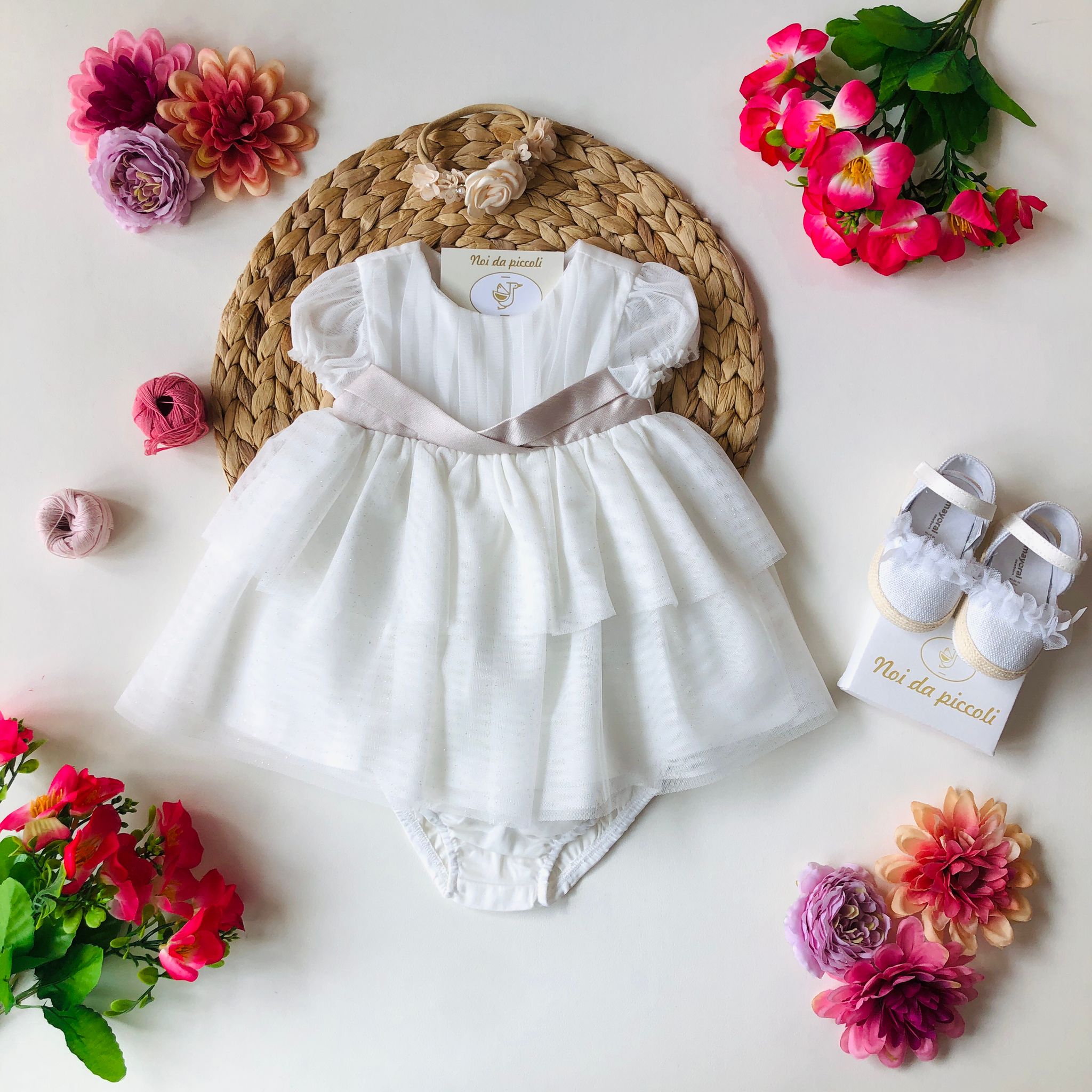 ABITINO CON CULOTTINA FASCIA BEIGE GLITTER