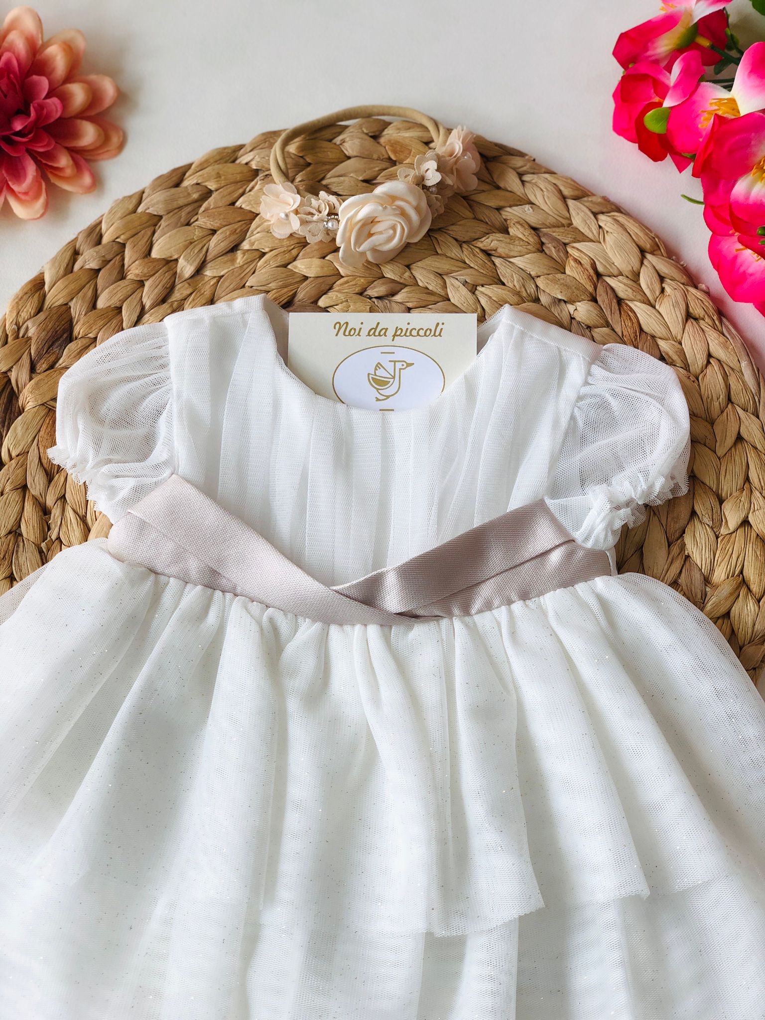 ABITINO CON CULOTTINA FASCIA BEIGE GLITTER