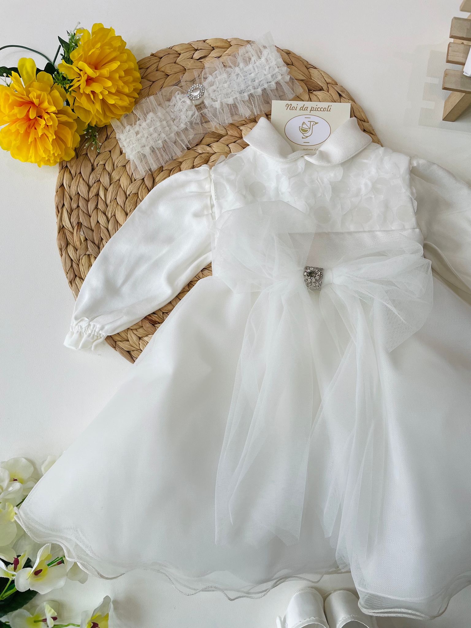 ABITINO CON FIOCCO CENTRALE IN TULLE - Noi da piccoli