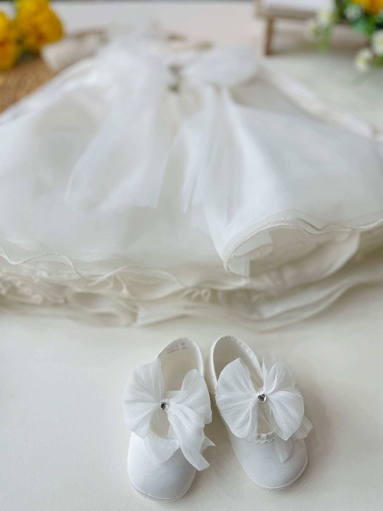 ABITINO CON FIOCCO CENTRALE IN TULLE - Noi da piccoli