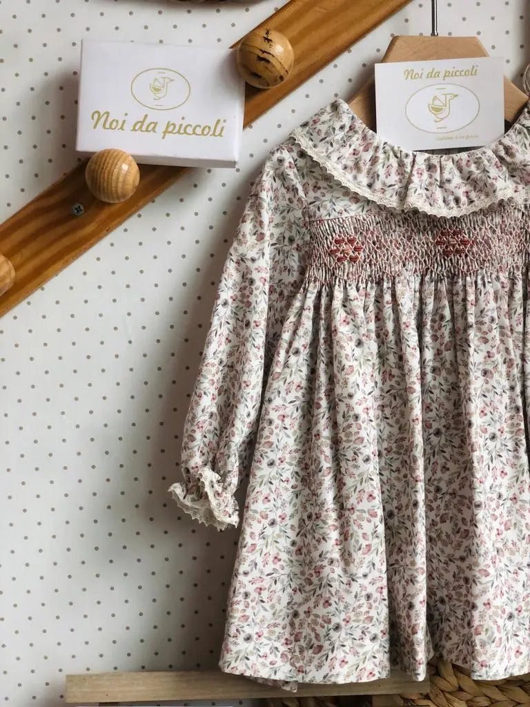 ABITINO FIORELLINI ROSA ANTICO E PUNT SMOK - Noi da piccoli