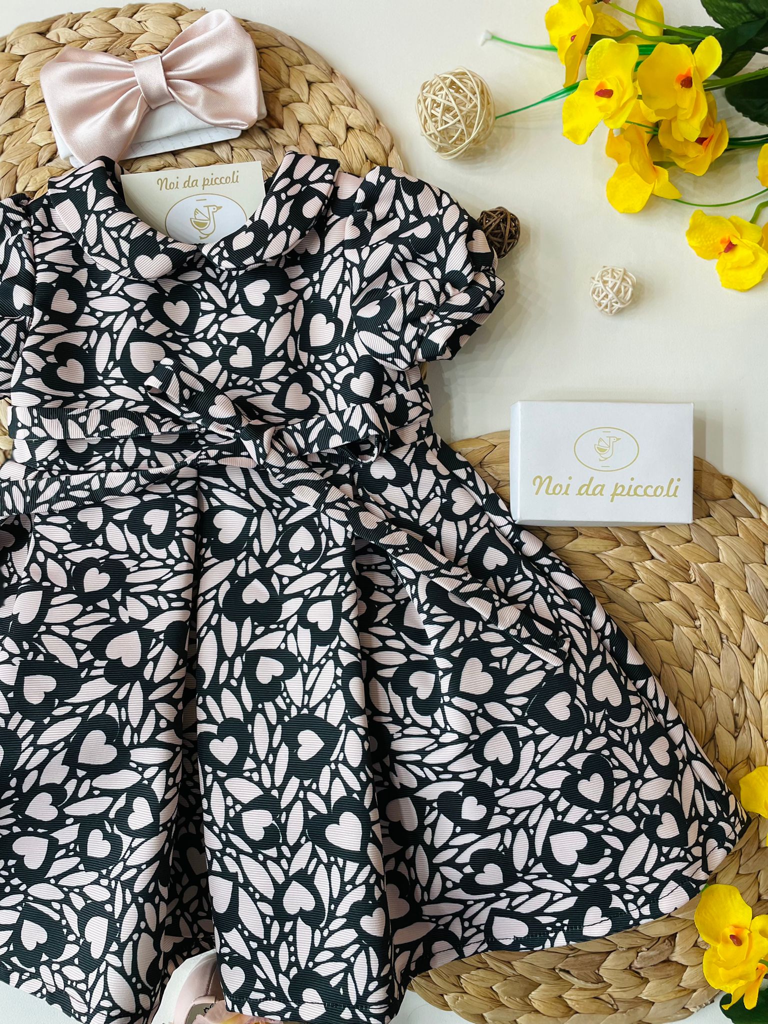 ABITINO HEART BLACK AND ROSE