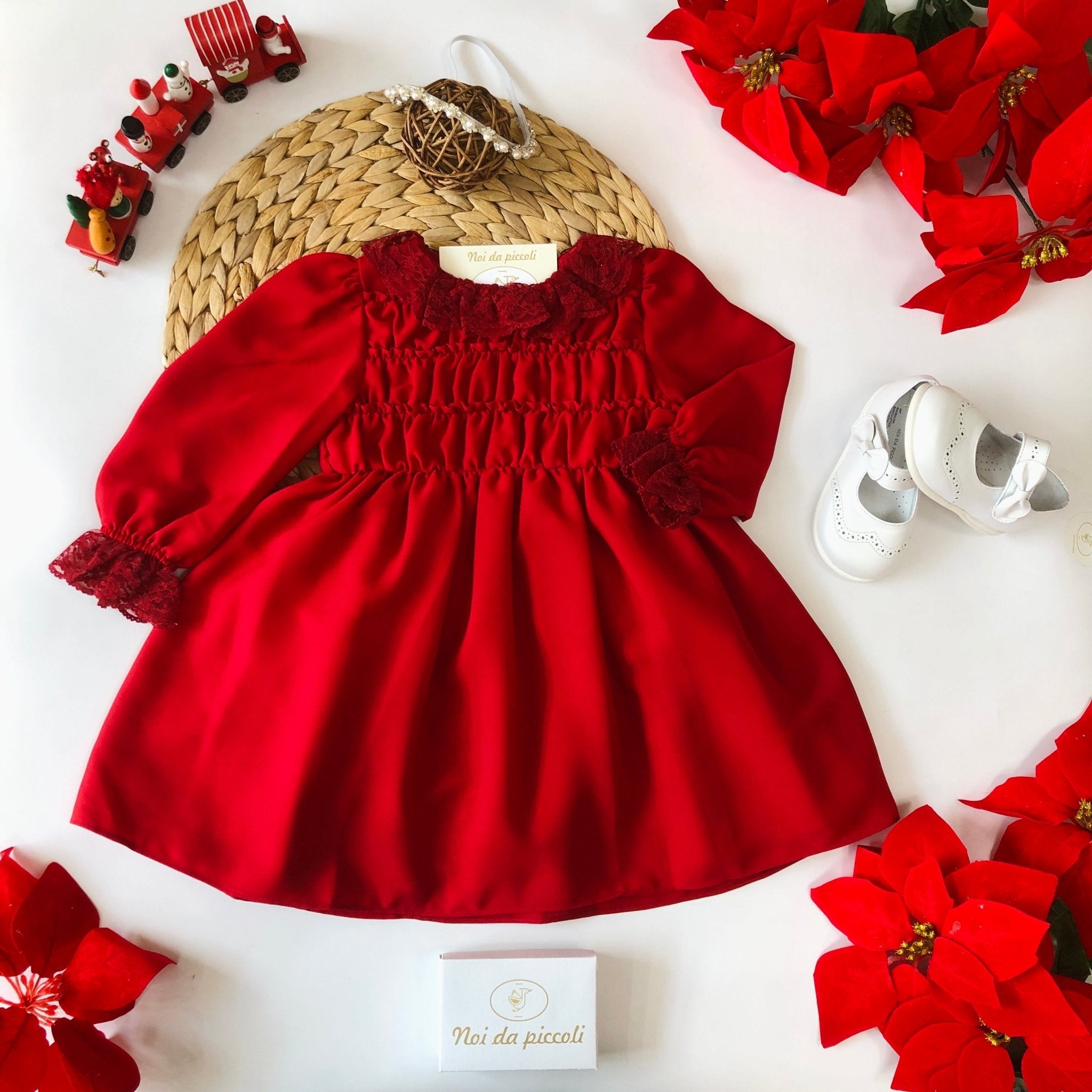 ABITINO IN CHIFFON ROSSO NOEL - Noi da piccoli