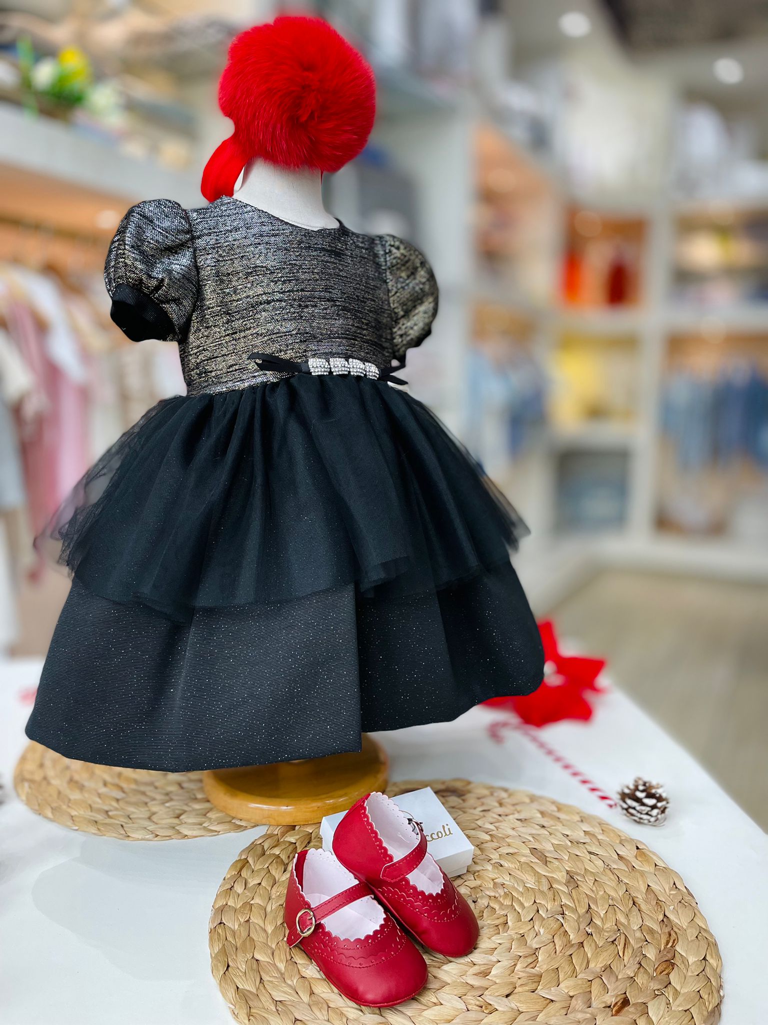 ABITINO NERO E CHAMPAGNE GLITTER