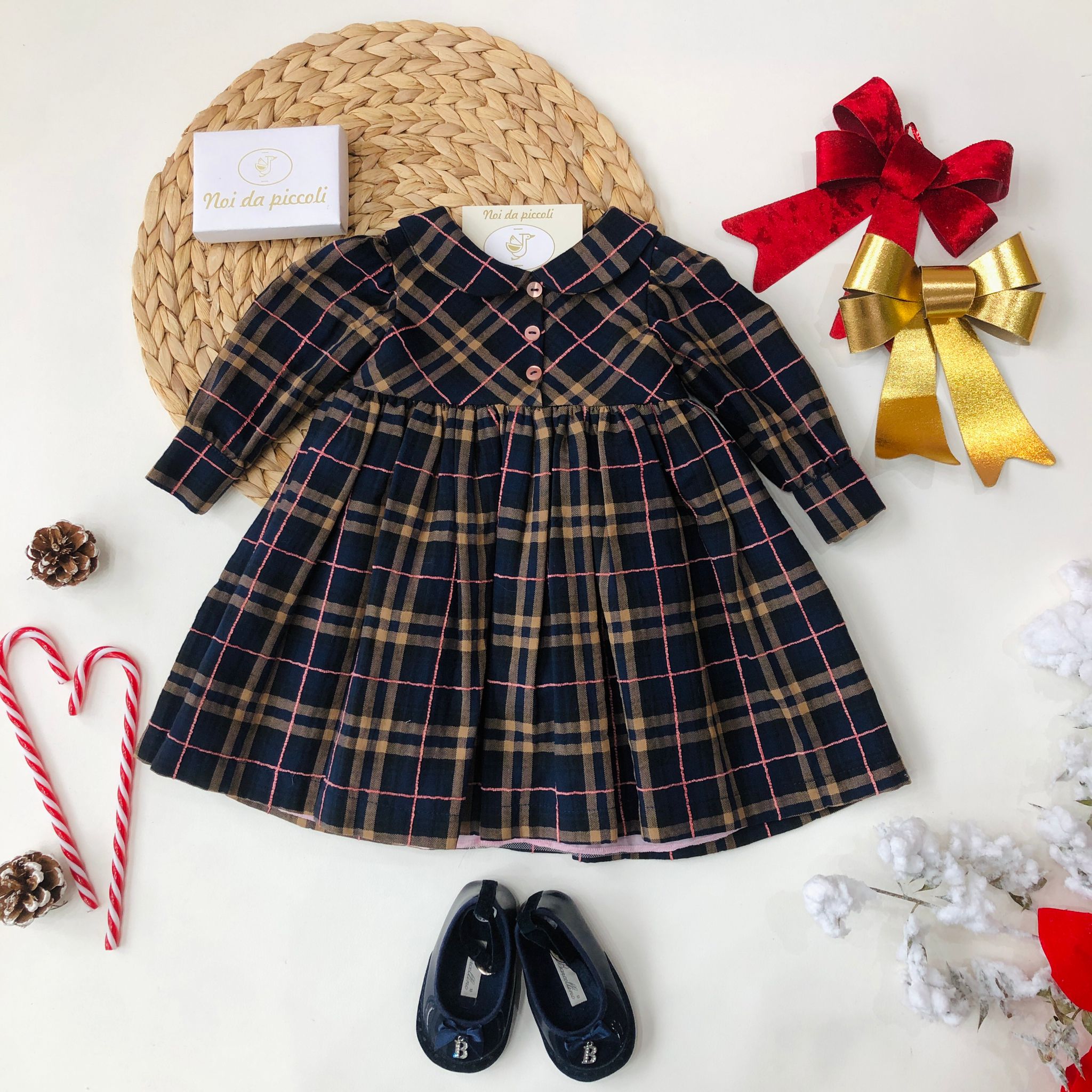 ABITINO QUADRI BLU E TERRA