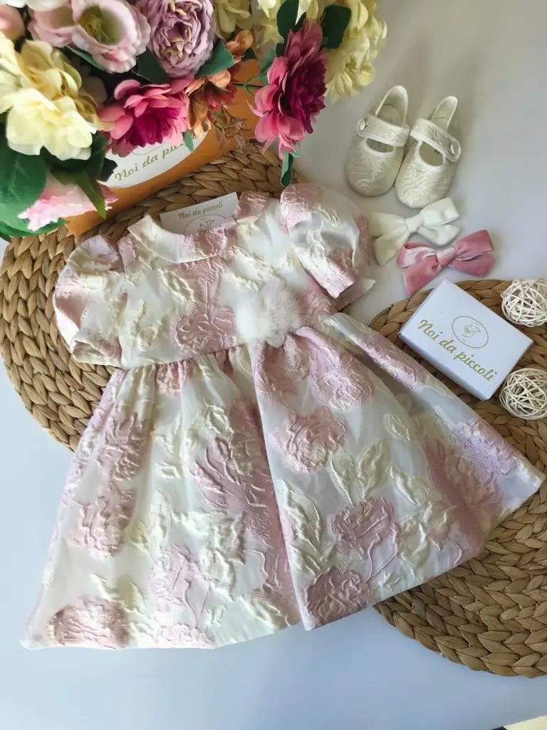 ABITINO ROSA E PANNA DAMASCATO CARLO PIGNATELLI Noidapiccoli Noi da piccoli - Abbigliamento Neonato