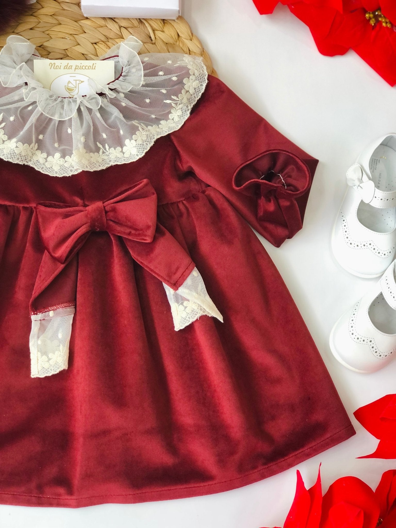 ABITINO VELVET BORDEAUX COLLO PANNA - Noi da piccoli