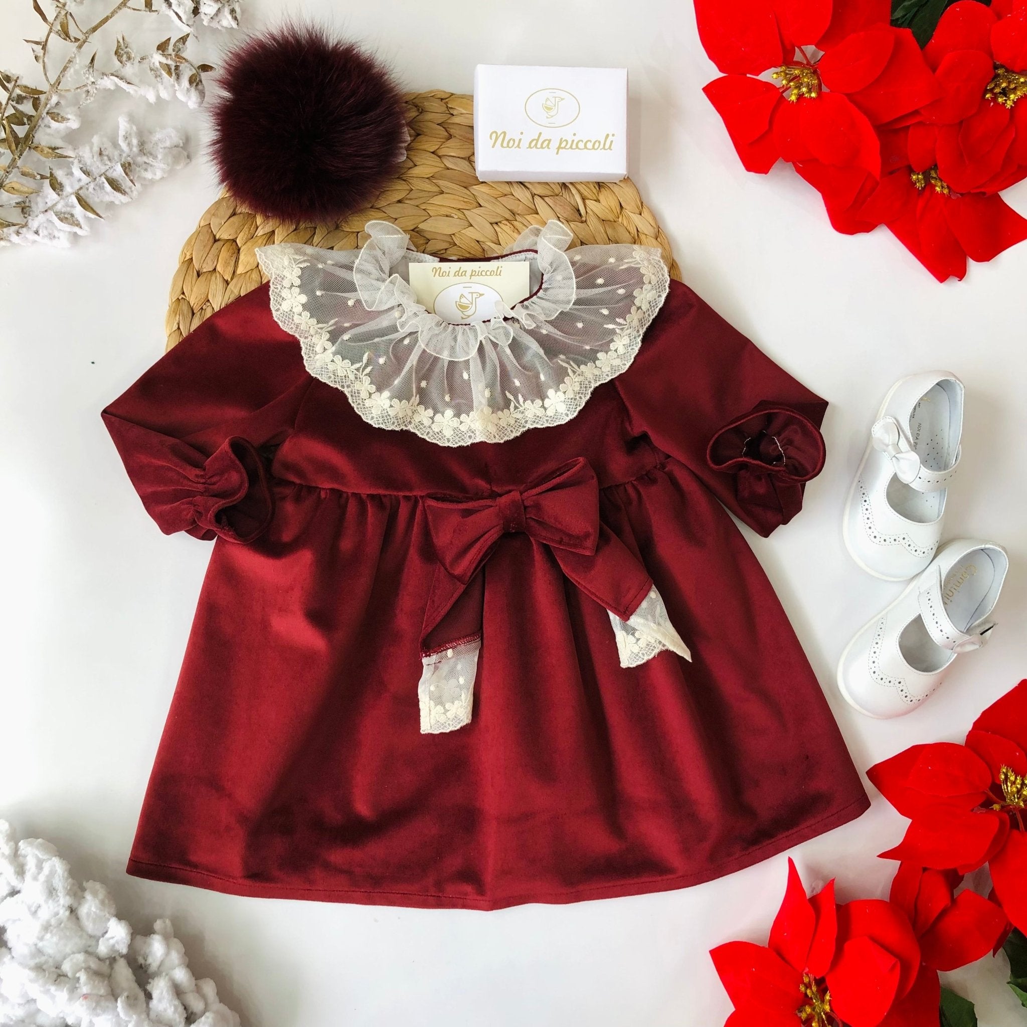 ABITINO VELVET BORDEAUX COLLO PANNA - Noi da piccoli