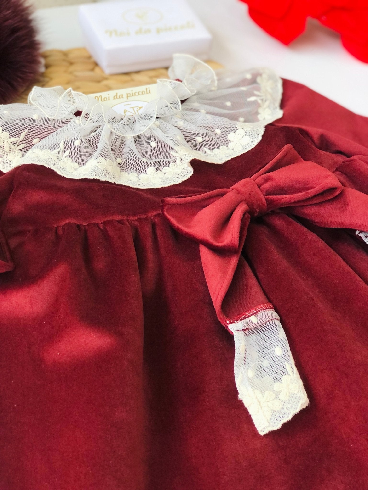 ABITINO VELVET BORDEAUX COLLO PANNA - Noi da piccoli