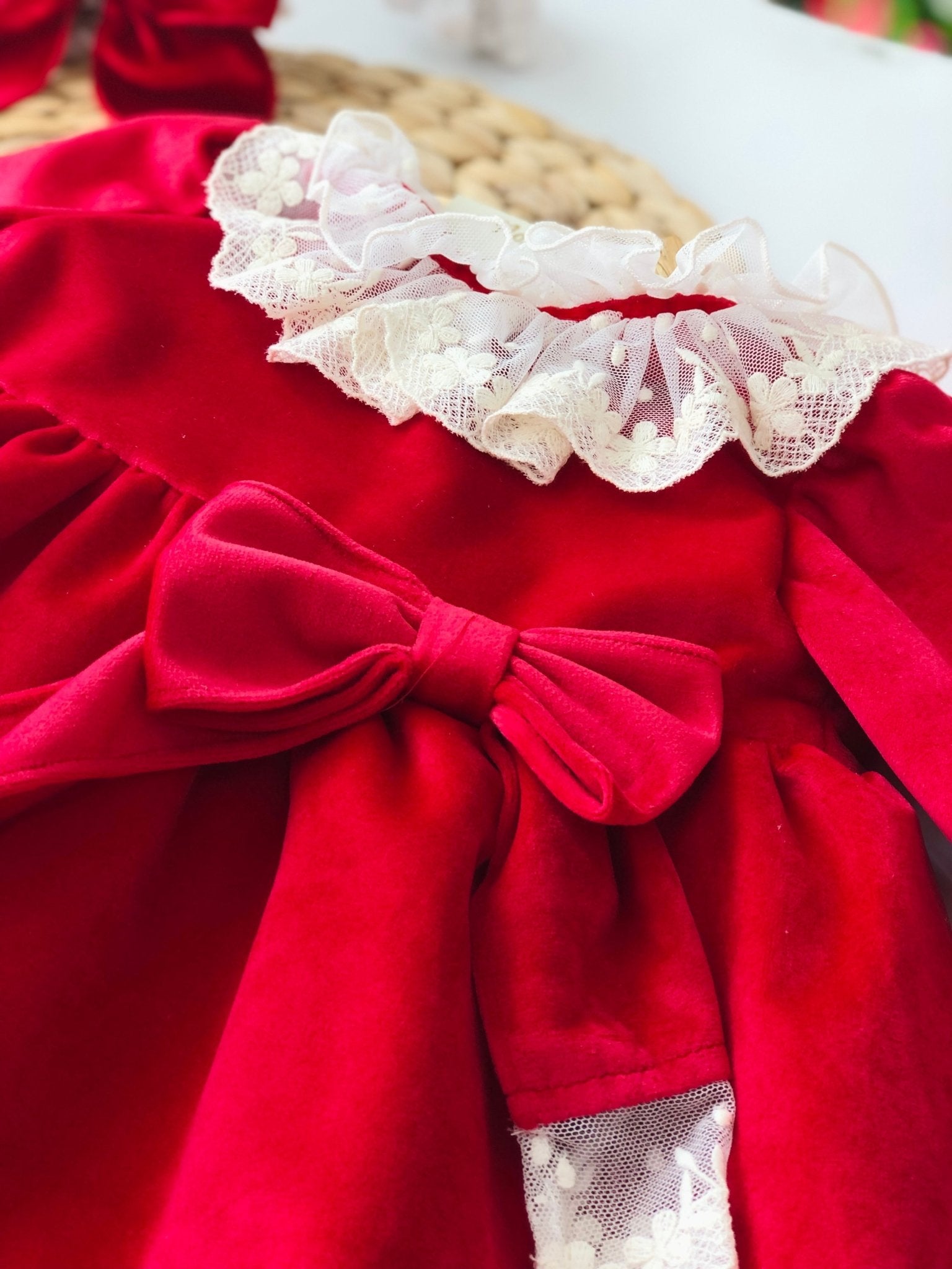 ABITINO VELVET ROSSO COLLO PANNA - Noi da piccoli