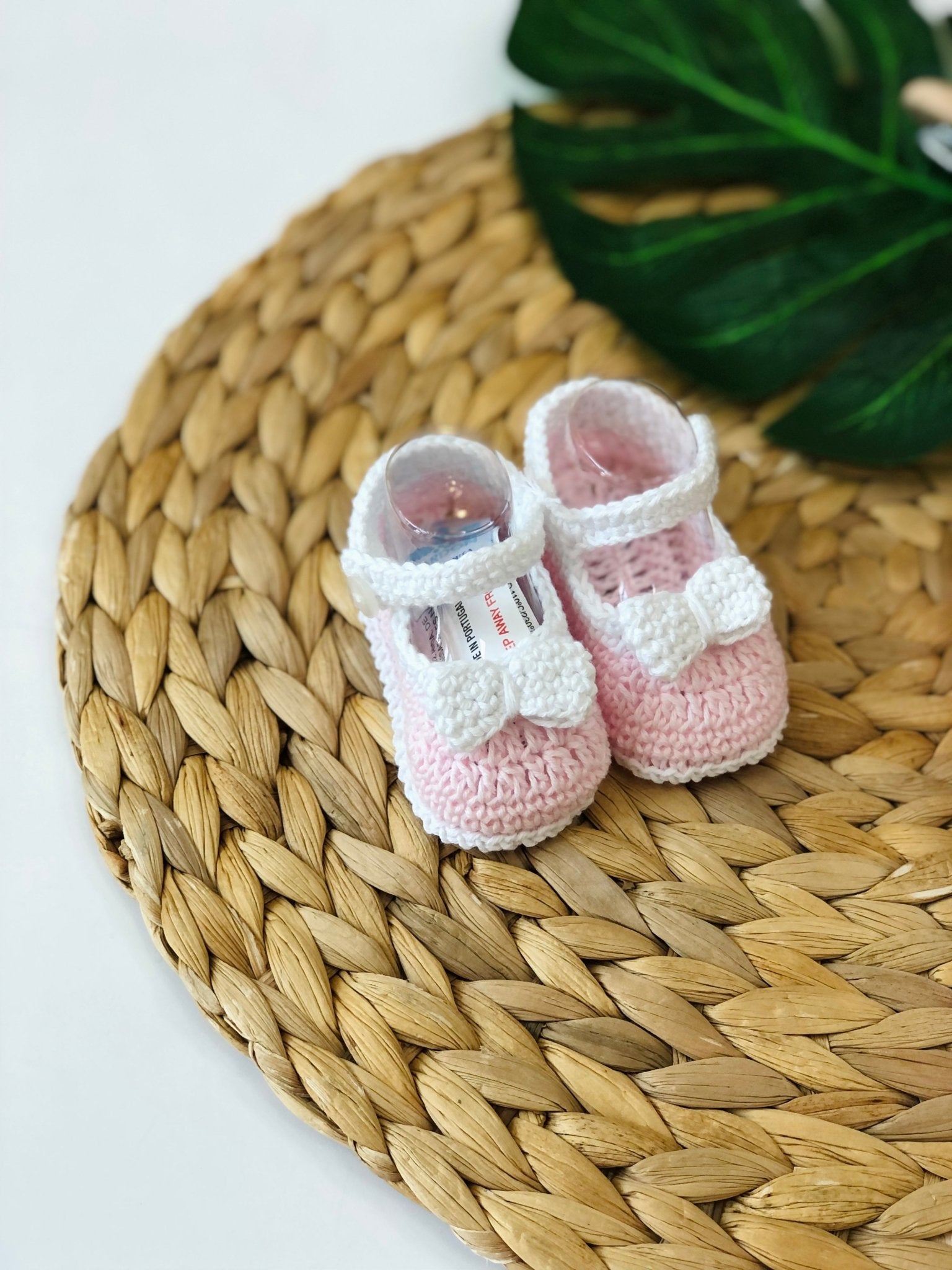 BABBUCCE ROSA CON FIOCCHETTO BIANCO LAZO - Noi da piccoli