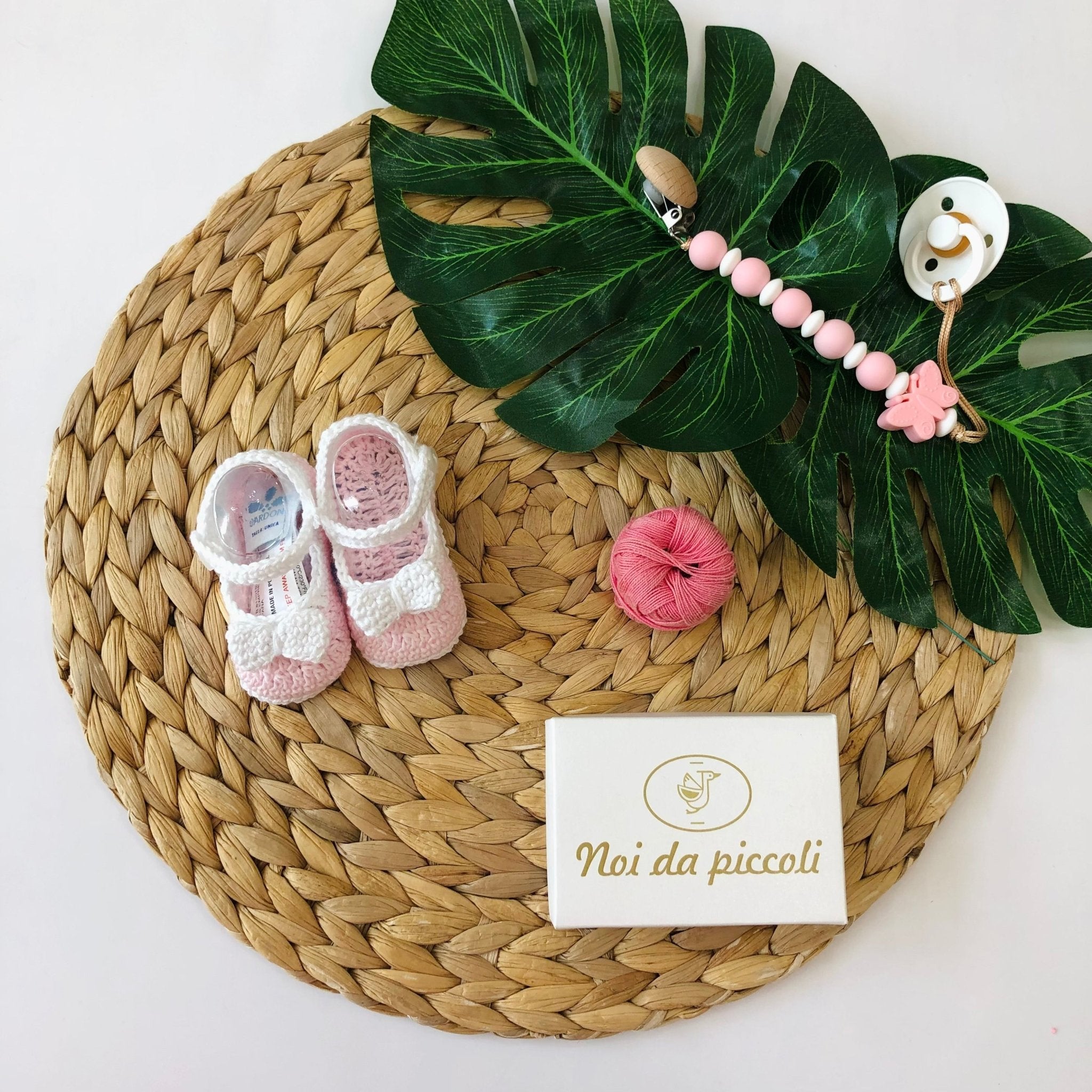 BABBUCCE ROSA CON FIOCCHETTO BIANCO LAZO - Noi da piccoli