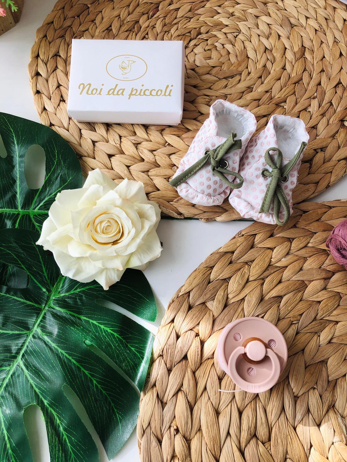 BABBUCCIA COTONE BIANCA FIORELLINI - Noi da piccoli