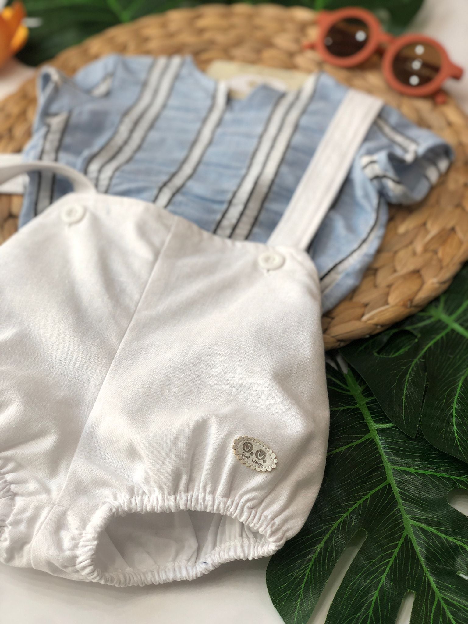 BLUSA AVION CON SALOPETTE BIANCA - Noi da piccoli