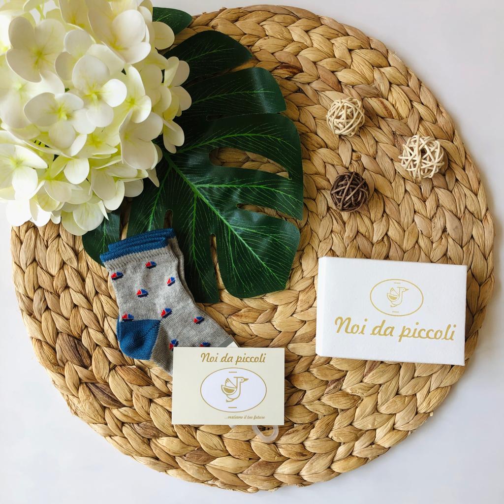 CALZINO CORTO GREY DENIM - Noi da piccoli