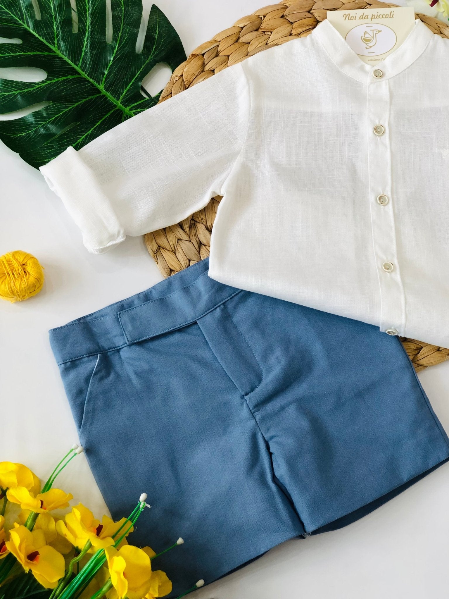 CAMICINA CON SHORT CELESTE EMPOLVERADO - Noi da piccoli