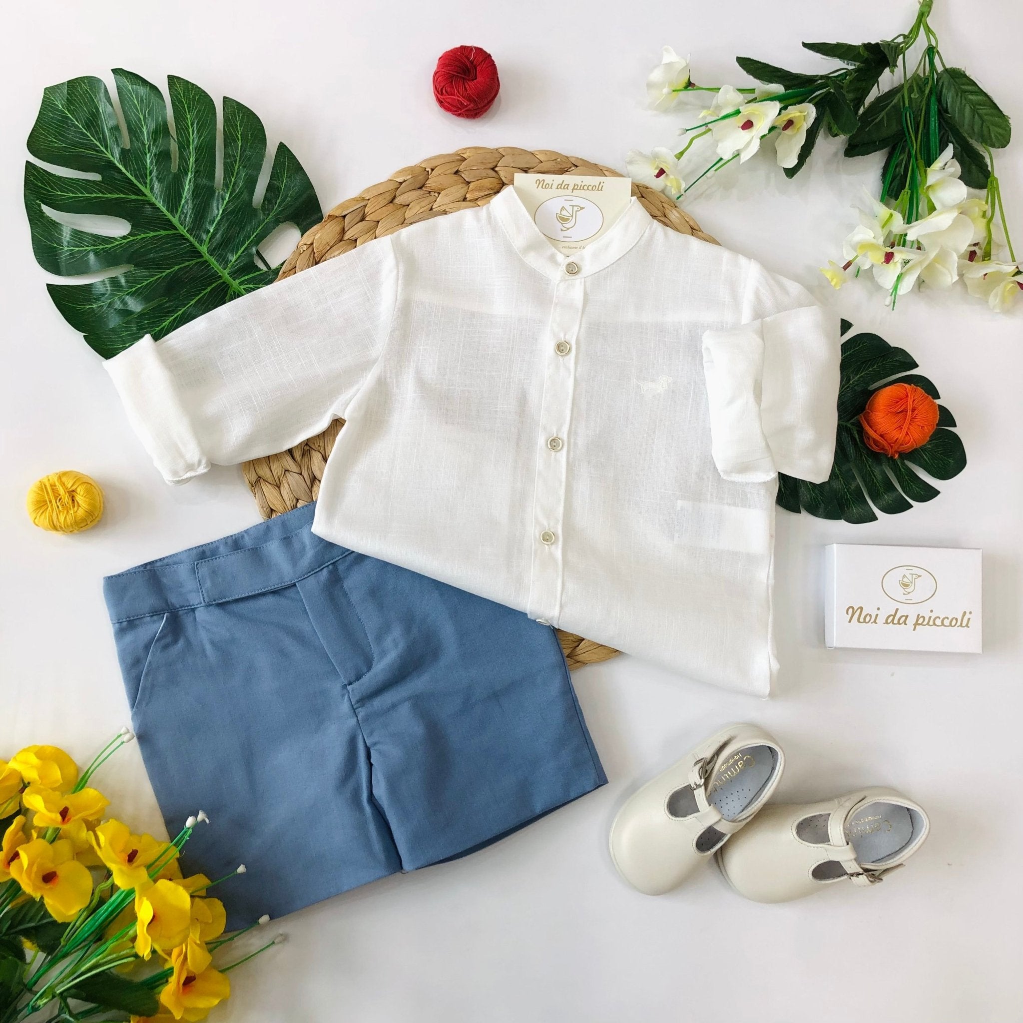 CAMICINA CON SHORT CELESTE EMPOLVERADO - Noi da piccoli