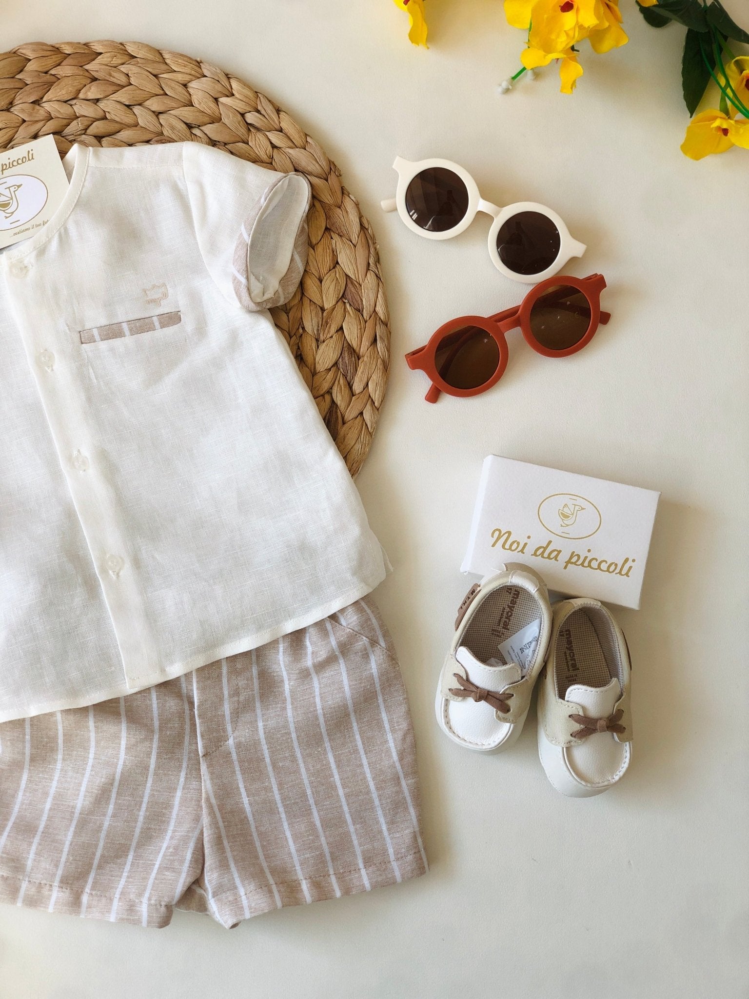 CAMICINA CON SHORT LINO - Noi da piccoli