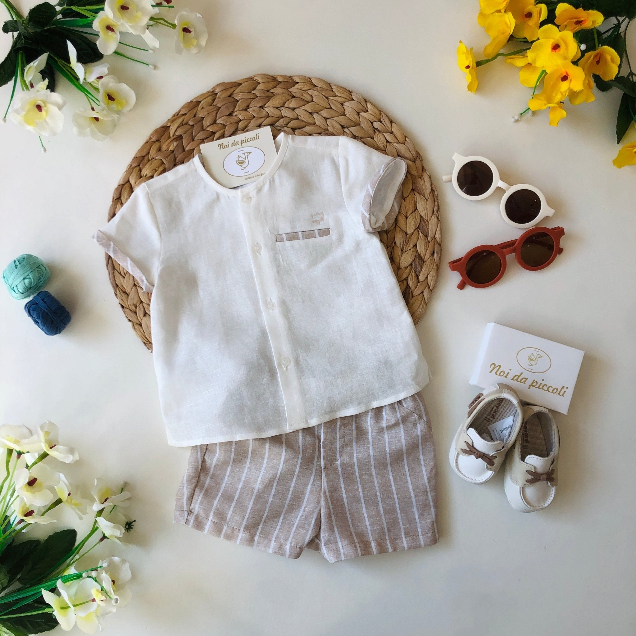 CAMICINA CON SHORT LINO - Noi da piccoli