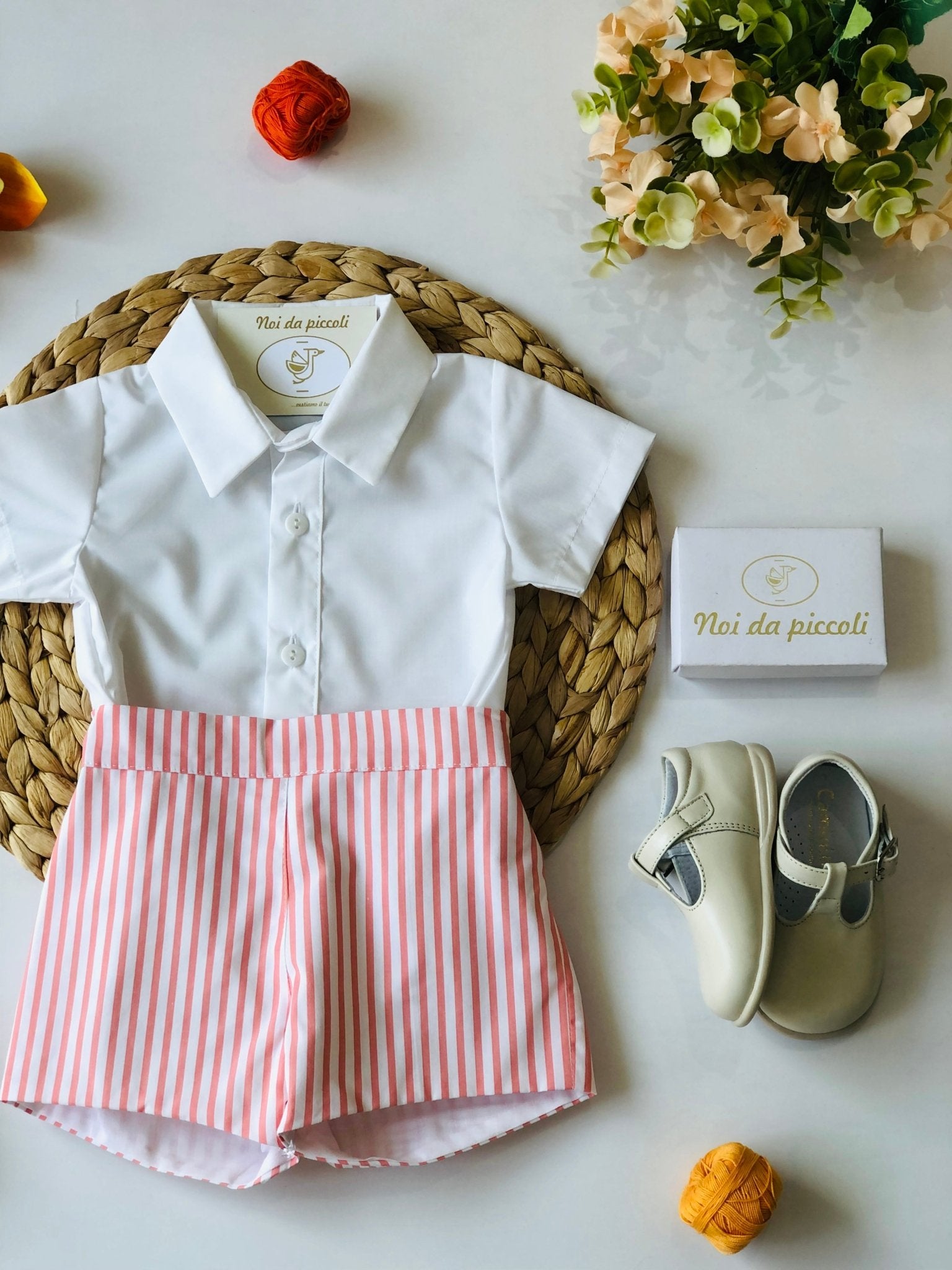 CAMICINA CON SHORT RIGHINI ARANCIO - Noi da piccoli