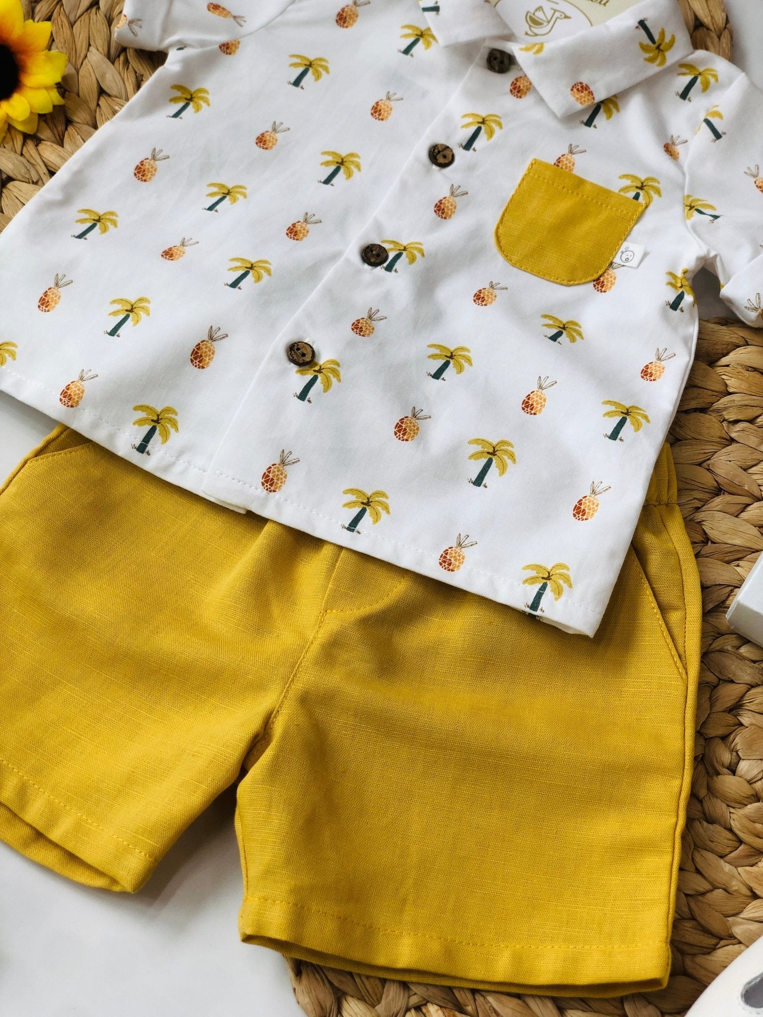 CAMICINA CON SHORT SENAPE BAHAMAS - Noi da piccoli