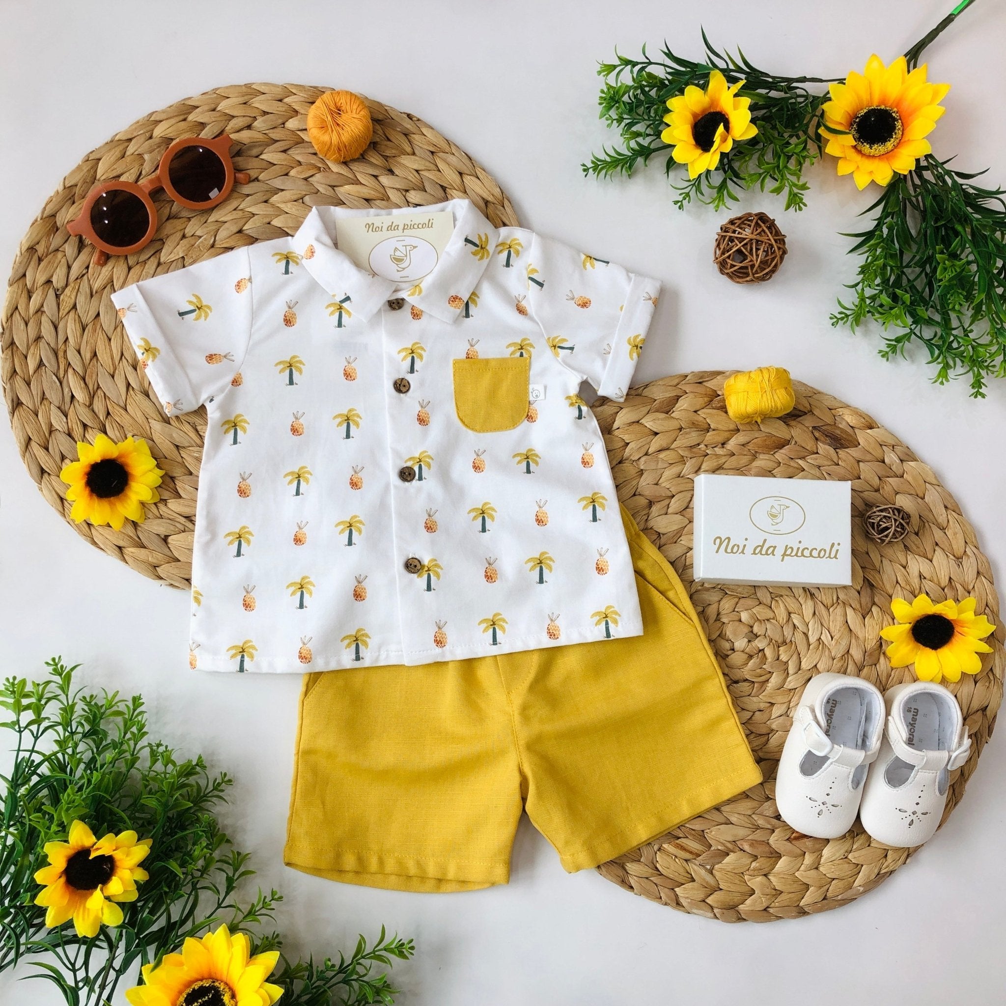 CAMICINA CON SHORT SENAPE BAHAMAS - Noi da piccoli