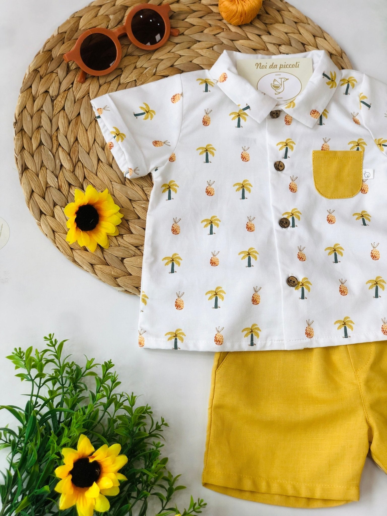 CAMICINA CON SHORT SENAPE BAHAMAS - Noi da piccoli