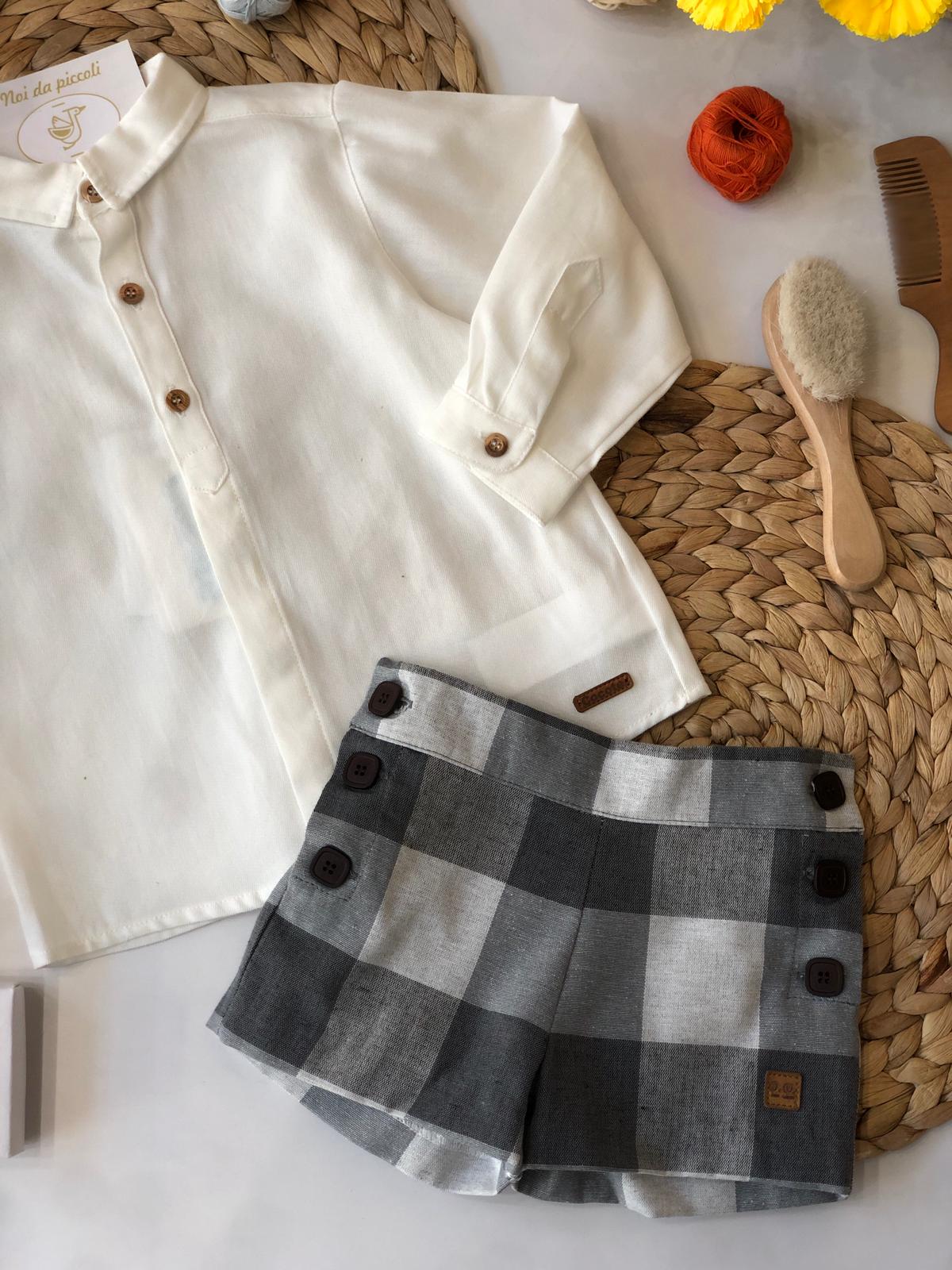 CAMICINA CON SHORTS QUADRI - Noi da piccoli